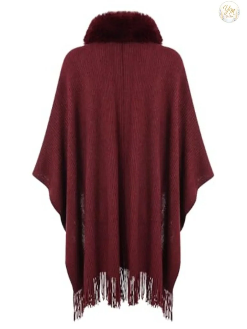 Women's Poncho Cape Shawl Wrap with Pockets Open Front Fringe Knit